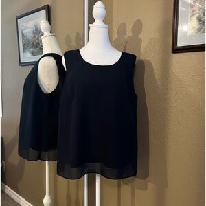 Coldwater Creek Women’s Top Blouse Sleeveless Lined Dark Blue Size 18W